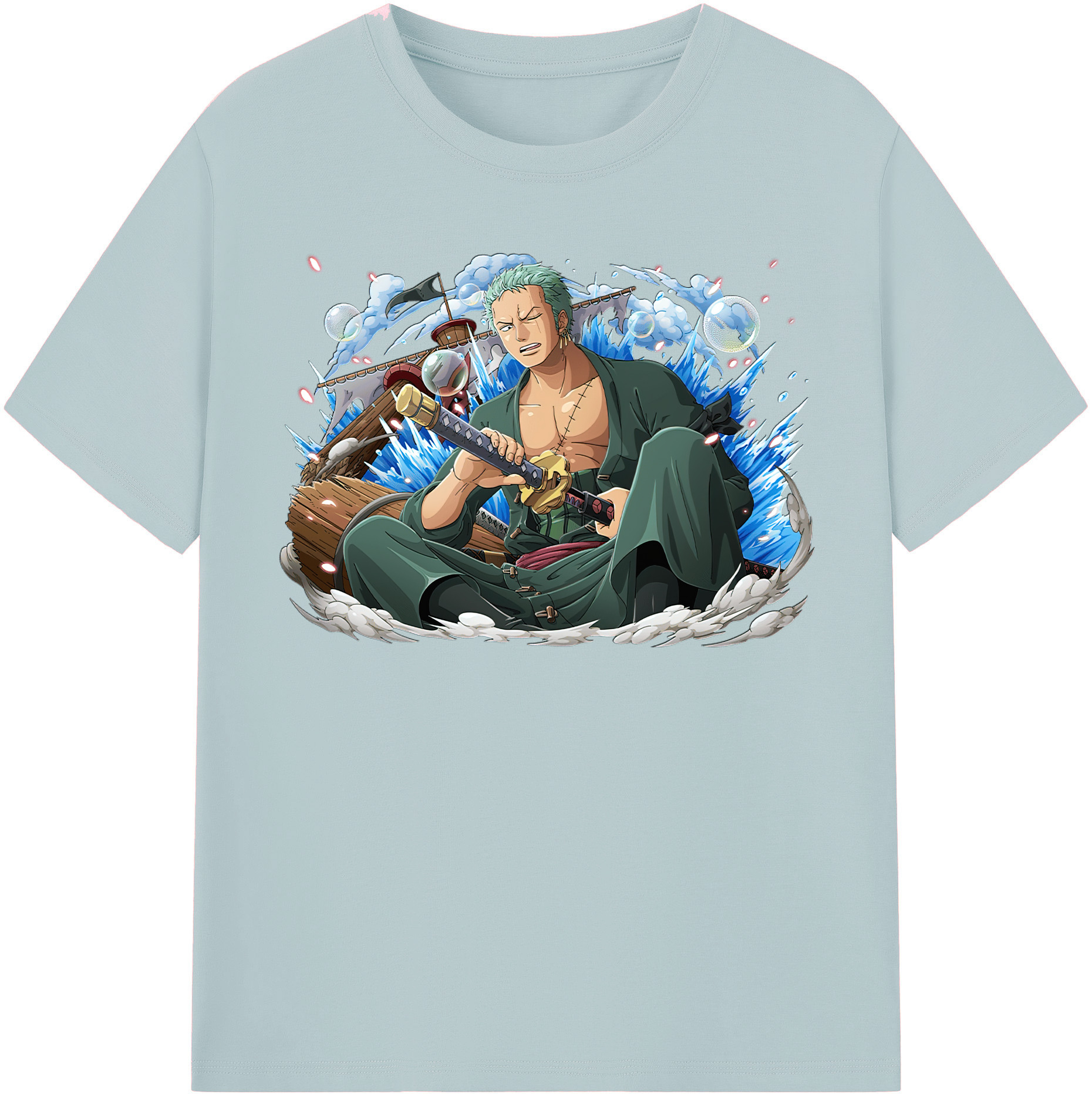 ワンピース ロロノア・ゾロ ONE PIECE Roronoa Zoro 綿100％半袖Tシャツ（フロントプリント）